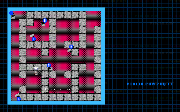 風の塔のマップ画像 ／ FC版ドラゴンクエストII攻略 ─ pidlio.com