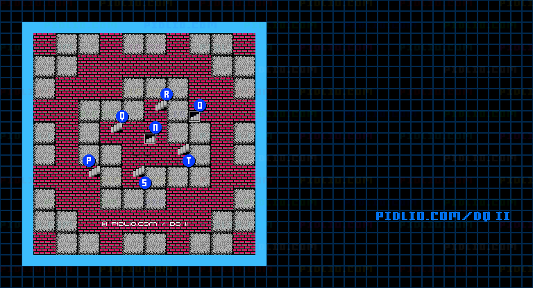 風の塔のマップ画像 ／ FC版ドラゴンクエストII攻略 ─ pidlio.com