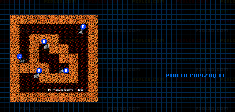 竜王の城B3のマップ画像 ／ FC版ドラゴンクエストII攻略 ─ pidlio.com