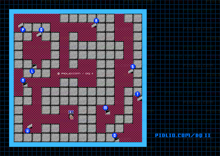 大灯台4Fのマップ画像 ／ FC版ドラゴンクエストII攻略 ─ pidlio.com
