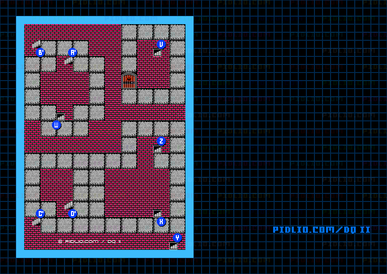 大灯台6Fのマップ画像 ／ FC版ドラゴンクエストII攻略 ─ pidlio.com