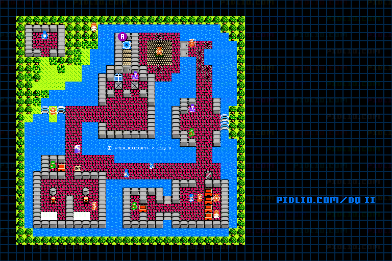 ベラヌールの町のマップ画像 ／ FC版ドラゴンクエストII攻略 ─ pidlio.com
