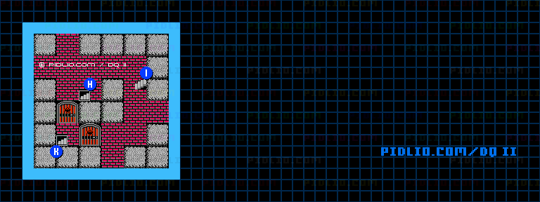 満月の塔5Fのマップ画像 ／ FC版ドラゴンクエストII攻略 ─ pidlio.com