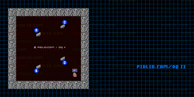 ロンダルキアの洞窟B1のマップ画像 ／ FC版ドラゴンクエストII攻略 ─ pidlio.com