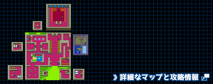ローレシアの城の簡易マップ画像（GB版） ／GB版ドラゴンクエスト2攻略 ─ pidlio.com