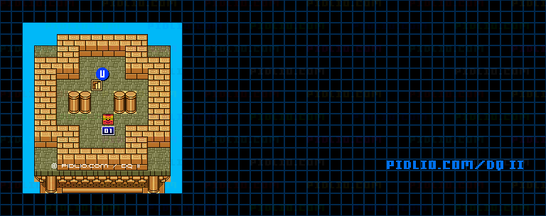 風の塔8Fのマップ画像 ／ GB版ドラゴンクエストII攻略 ─ pidlio.com