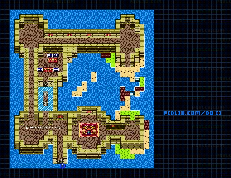 竜王の城B7のマップ画像 ／ GB版ドラゴンクエストII攻略 ─ pidlio.com