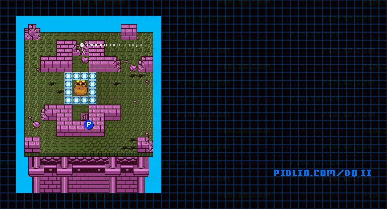 大灯台8Fのマップ画像 ／ GB版ドラゴンクエストII攻略 ─ pidlio.com