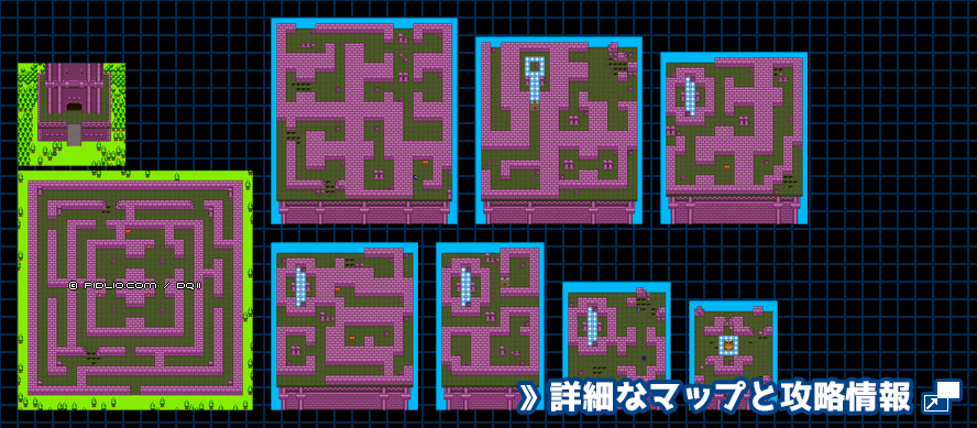 大灯台の簡易マップ画像（GB版） ／GB版ドラゴンクエスト2攻略 ─ pidlio.com