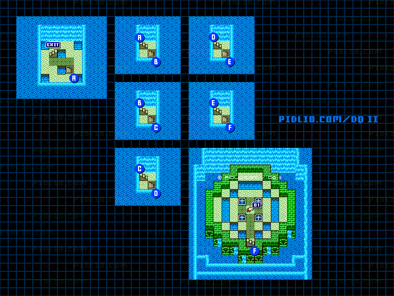 精霊のほこらのマップ画像 ／ GB版ドラゴンクエストII攻略 ─ pidlio.com