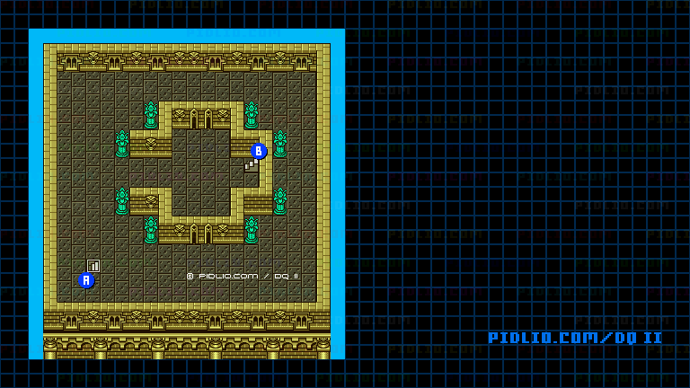 ハーゴンの神殿2Fのマップ画像 ／ GB版ドラゴンクエストII攻略 ─ pidlio.com