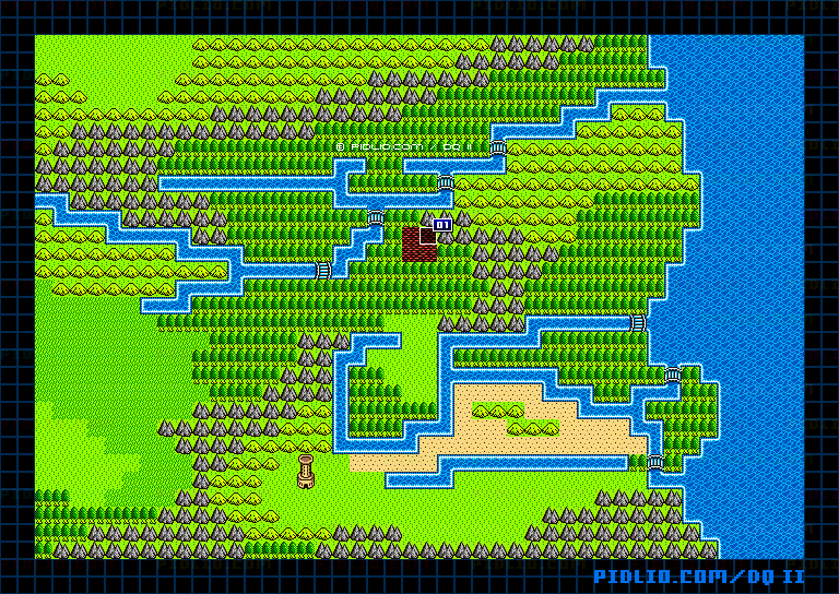 ラーの鏡のマップ画像 ／ GB版ドラゴンクエストII攻略 ─ pidlio.com