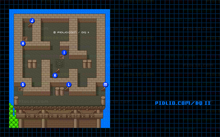 風の塔4Fのマップ画像 ／ SFC版ドラゴンクエストII攻略 ─ pidlio.com