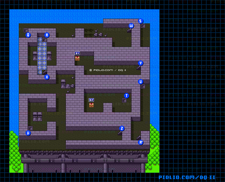 大灯台5Fのマップ画像 ／ SFC版ドラゴンクエストII攻略 ─ pidlio.com