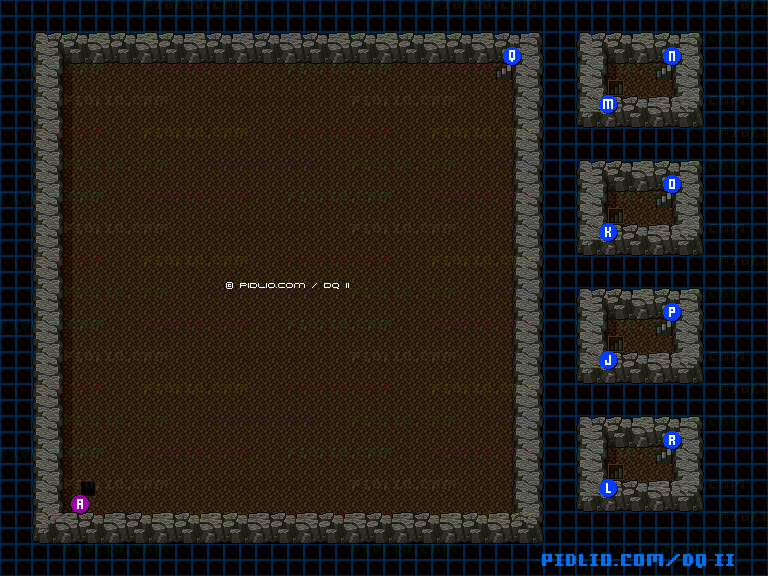 ロンダルキアの洞窟4Fのマップ画像 ／ SFC版ドラゴンクエストII攻略 ─ pidlio.com